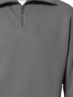 pull côtelé à col zippé