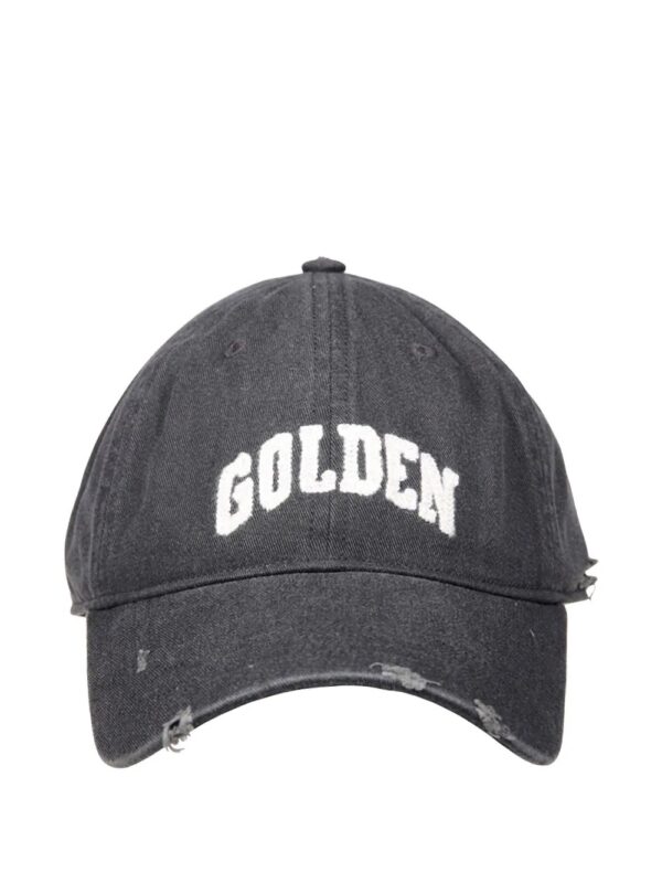 aged cap with embroidered logo