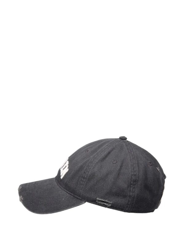 aged cap with embroidered logo - Image 3