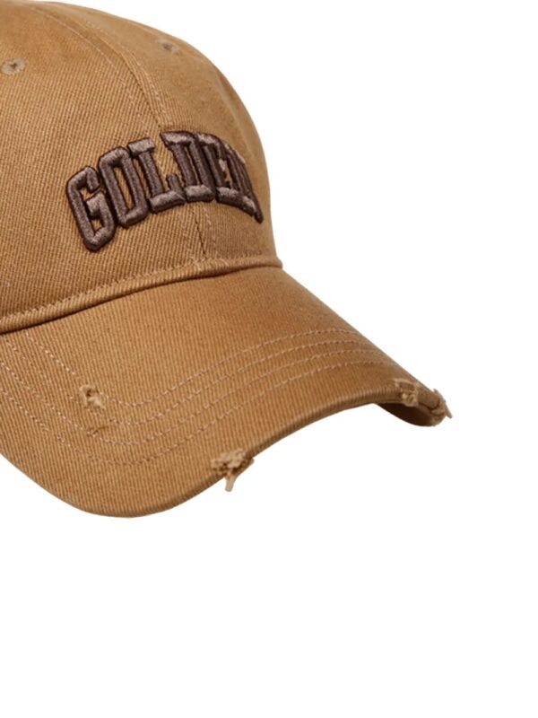 aged cap with embroidered logo - Image 3