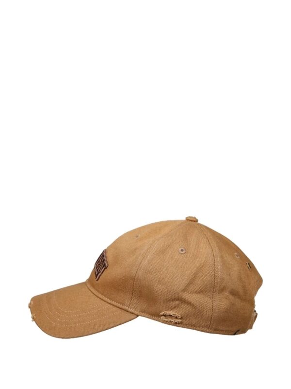aged cap with embroidered logo - Image 4