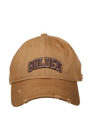 aged cap with embroidered logo