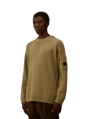 pull en maille gaufrée à verre de lentille signature