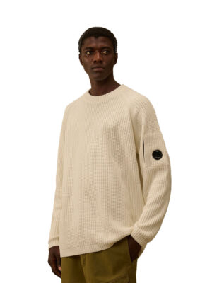 pull en maille gaufrée à verre de lentille signature