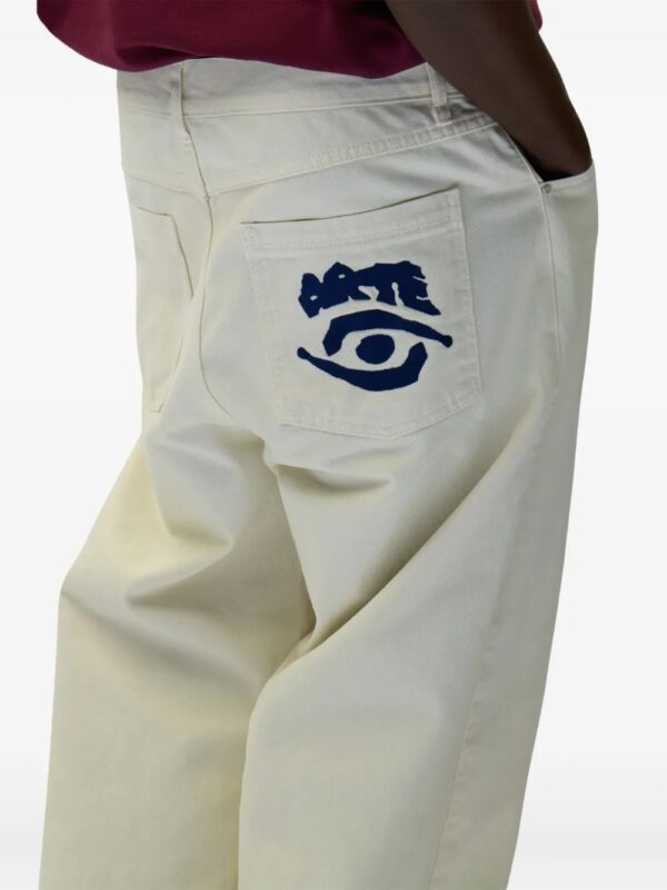 straight jeans with cutout details - Image 3