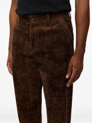 pantalon en velours côtelé Kody à motif cachemire