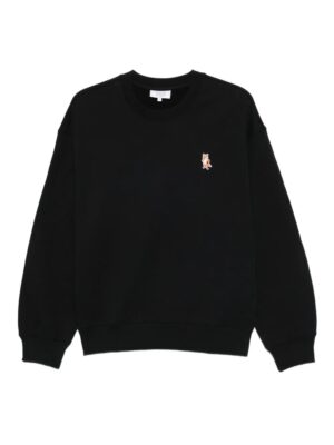 sweat-shirt en coton brodé de renard