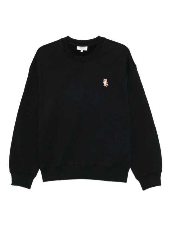sweat-shirt en coton brodé de renard