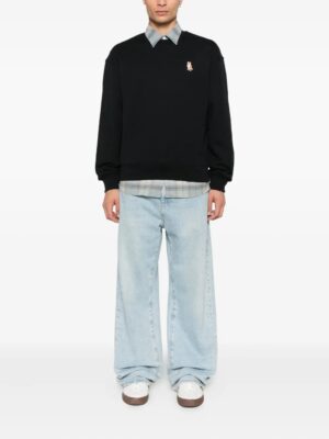 sweat-shirt en coton brodé de renard