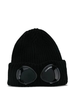 bonnet côtelé à verres de lunettes