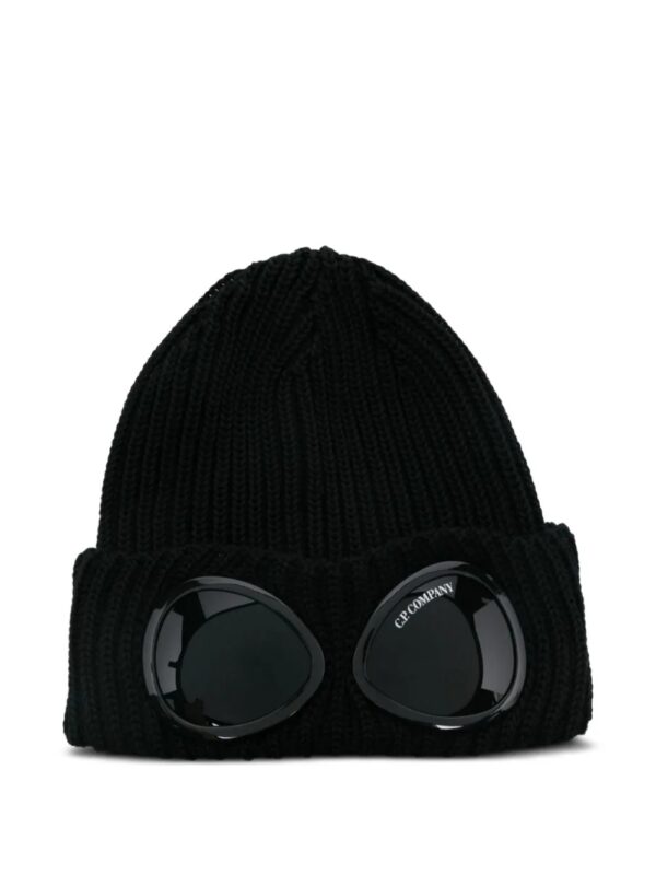bonnet côtelé à verres de lunettes