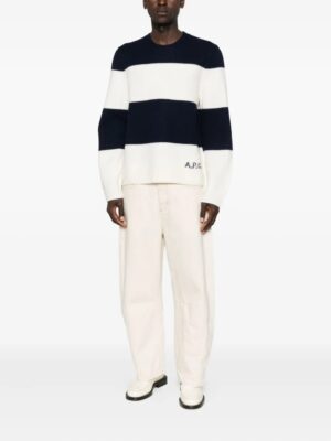 striped round neck jumper