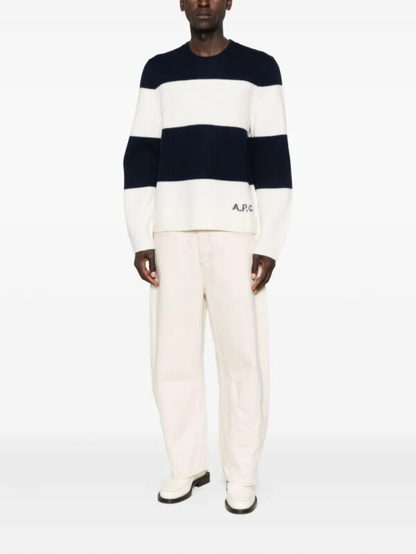 striped round neck jumper - Image 2