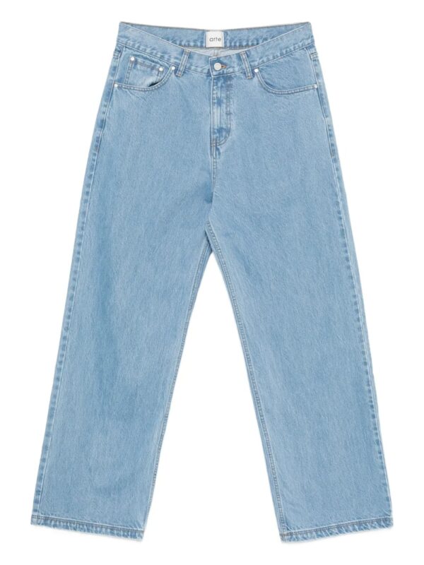 straight jeans with a slightly faded effect