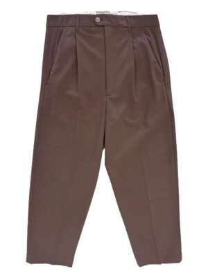 pantalon à détails plissés