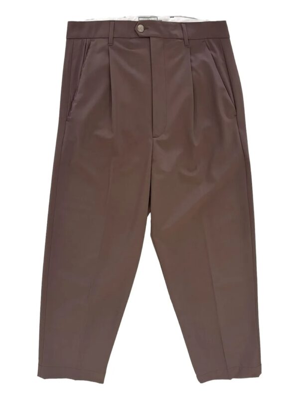 pantalon à détails plissés