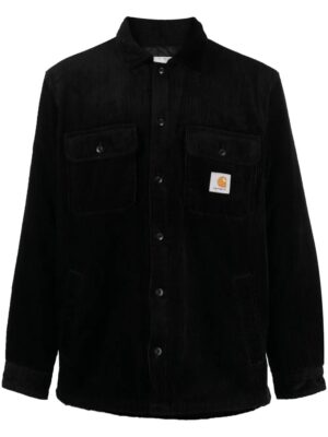 veste chemise en velour avec patch logo