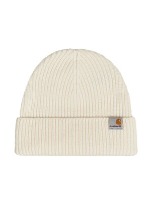 logo patch ribbed knit hat