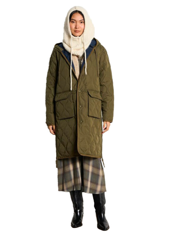 Straight hooded coat - Image 2