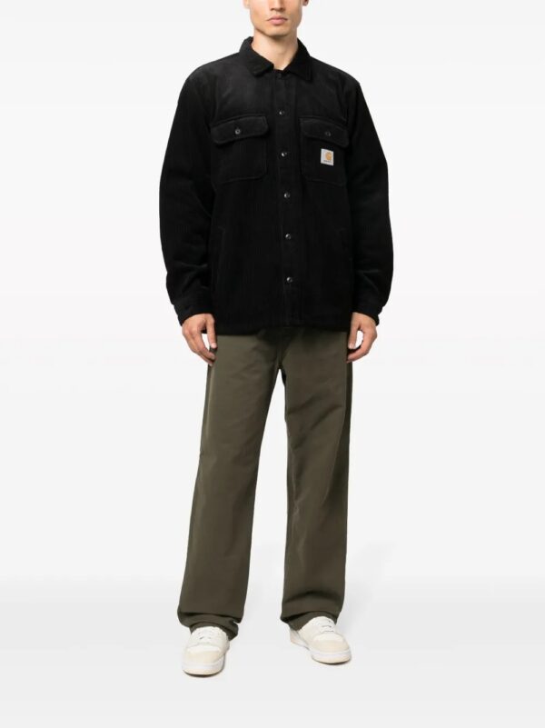 velvet shirt jacket with logo patch - Image 2