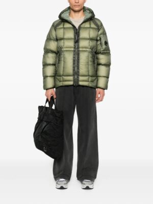 Hooded jacket with lens details