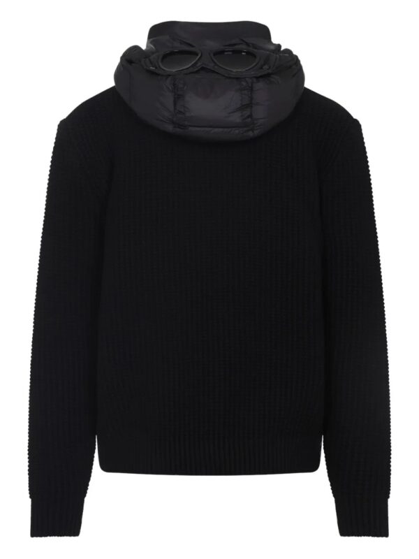 quilted jacket with hood and wool sleeves - Image 2