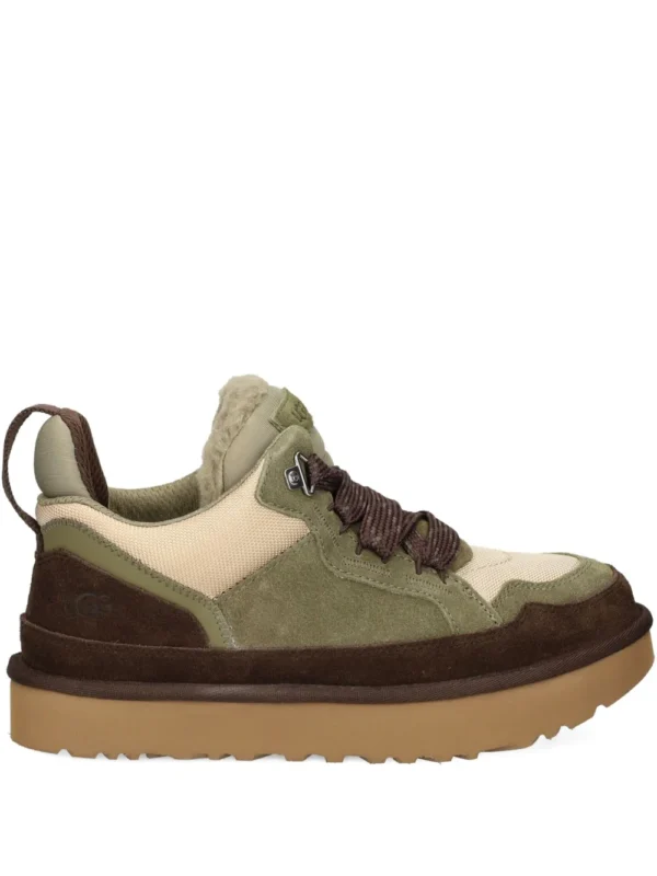 suede leather paneled sneakers