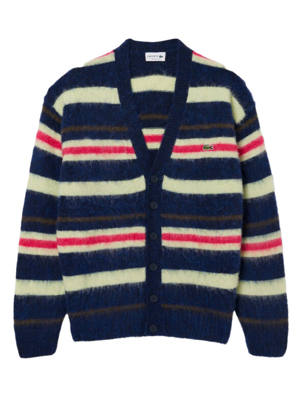 Cardigan relaxed fit laine alpaga rayé
