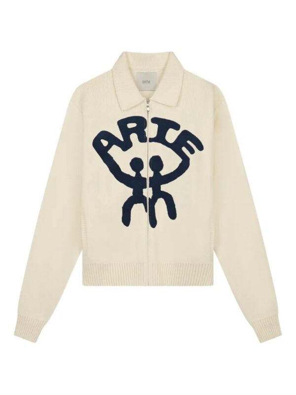 cardigan zippé à broderies