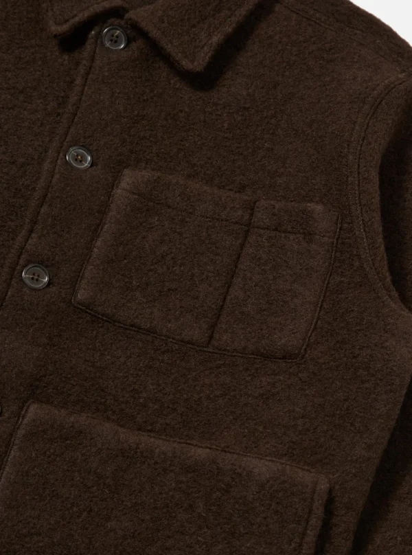 Brown fleece uniform jacket - Image 4
