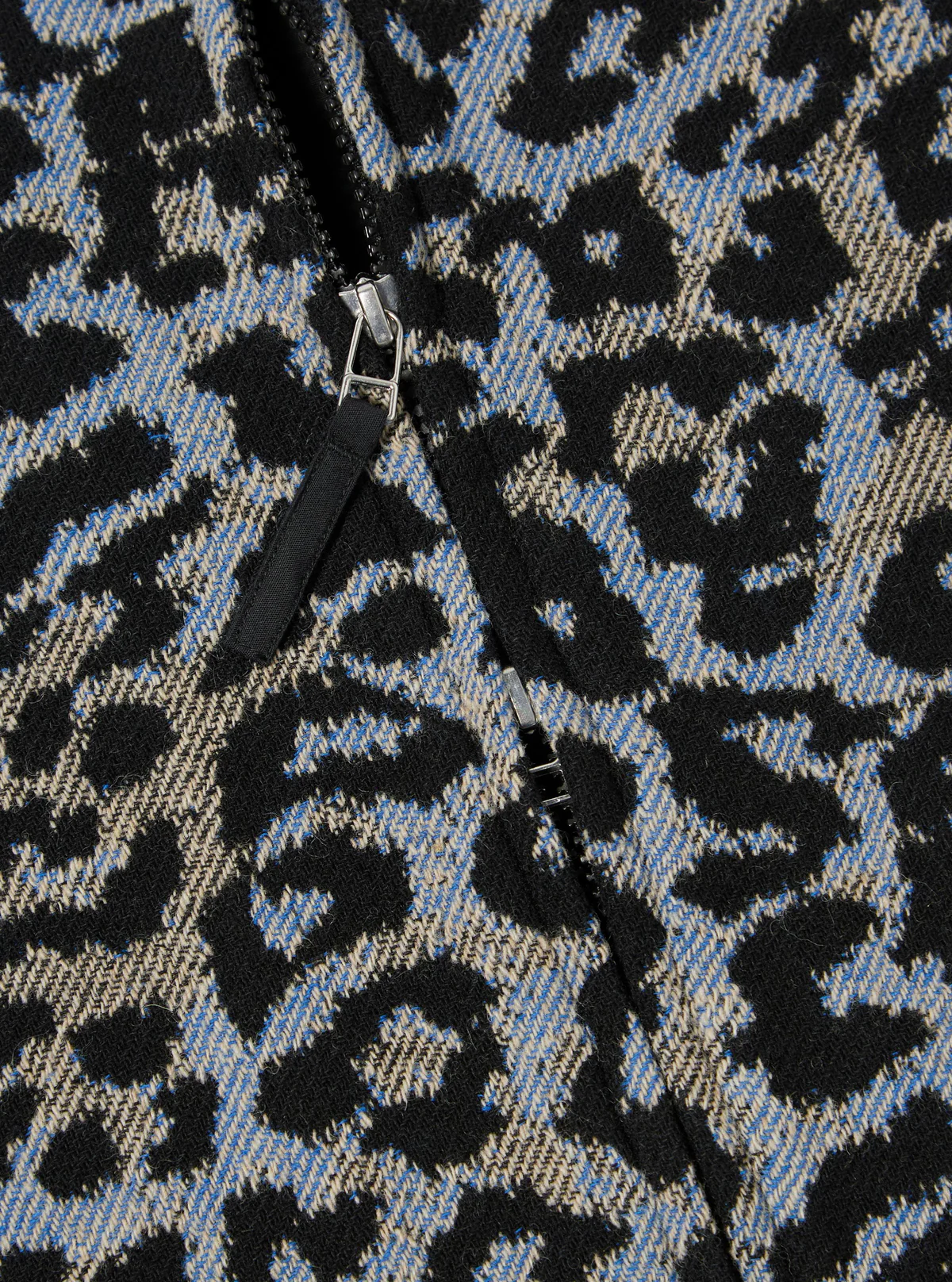 Blue leopard print wool club jacket - Image 4