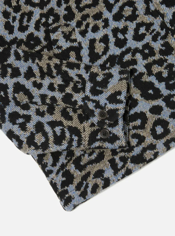 Blue leopard print wool club jacket - Image 5