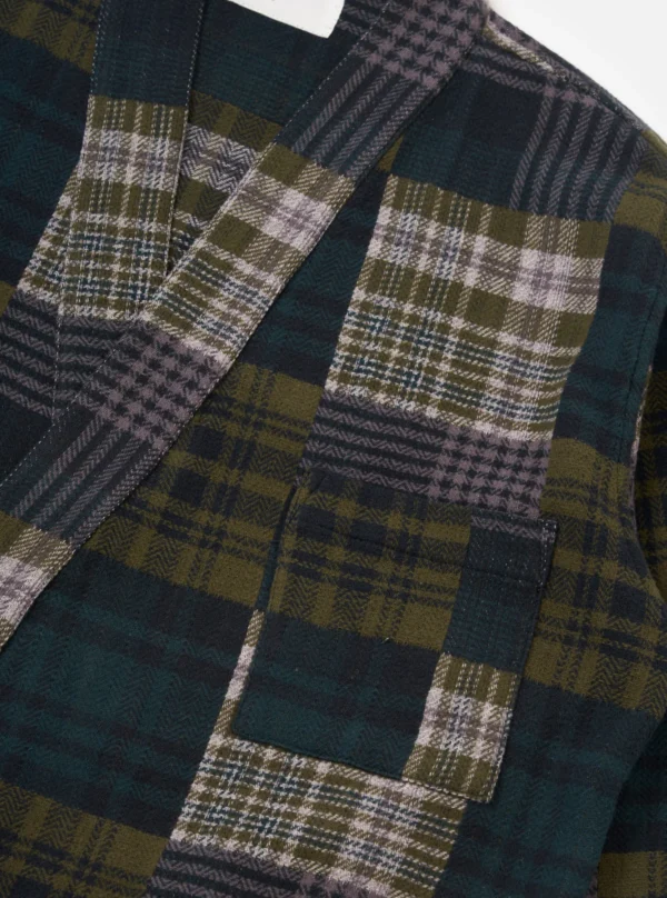 Kyoto Japanese Patchwork Green Work Jacket - Image 5