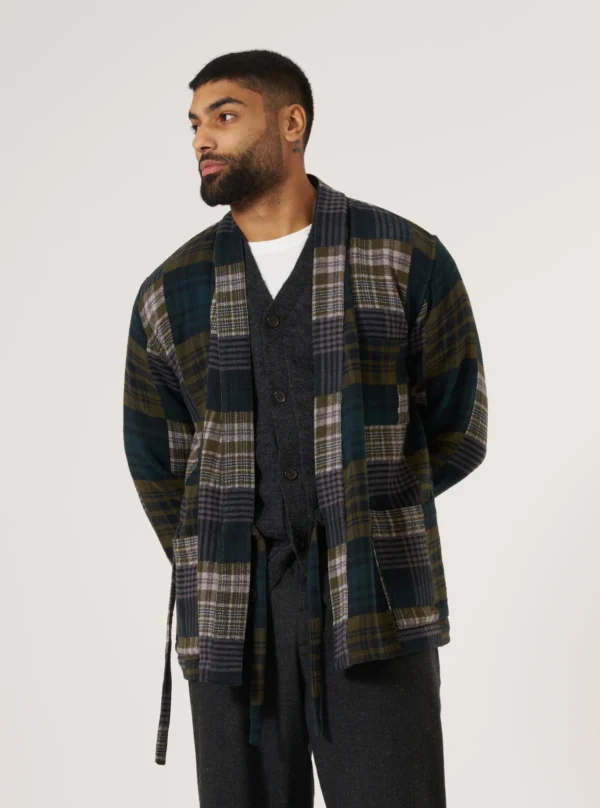 Kyoto Japanese Patchwork Green Work Jacket - Image 6