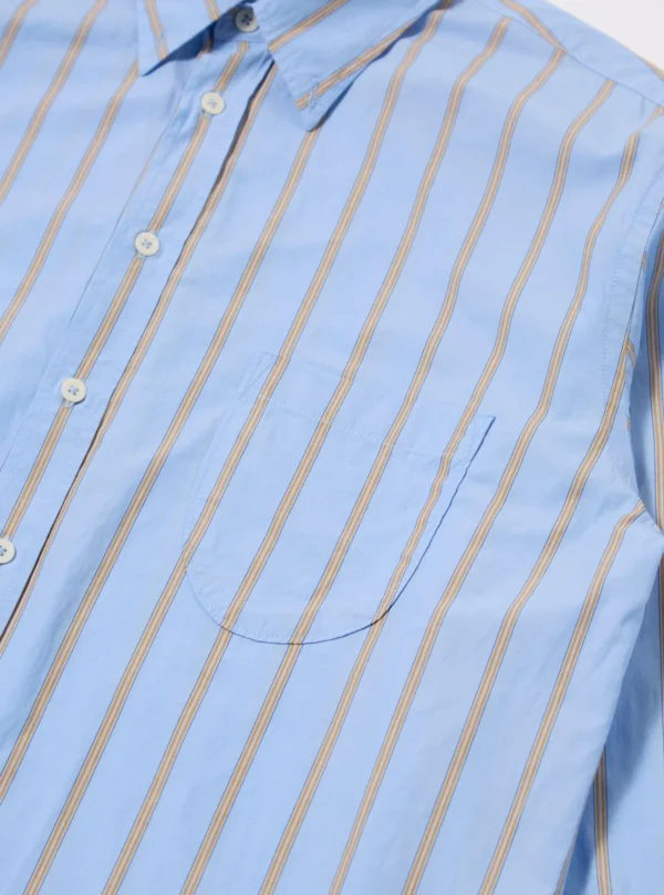 Blue shirt with pop stripes - Image 4