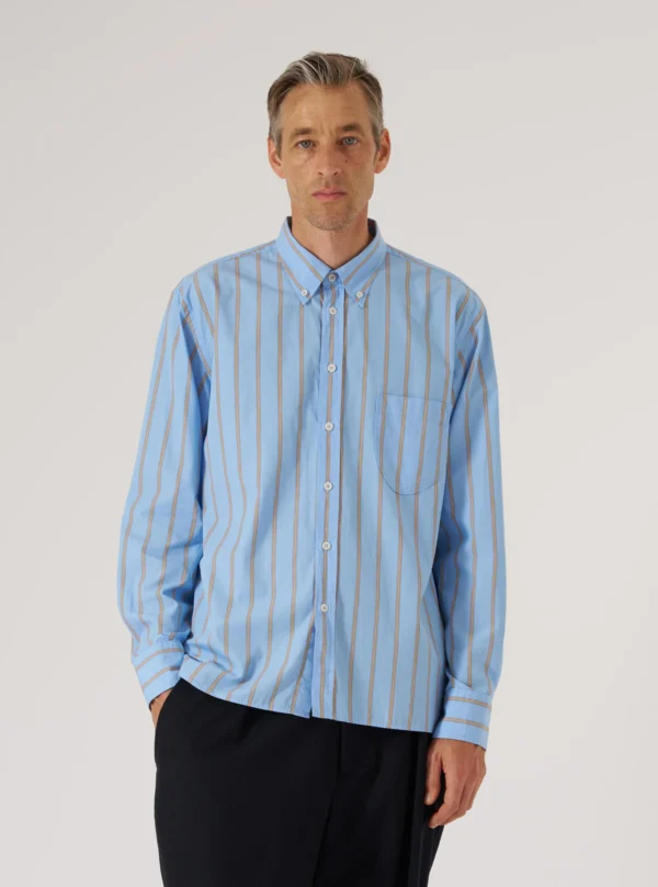 Blue shirt with pop stripes - Image 6