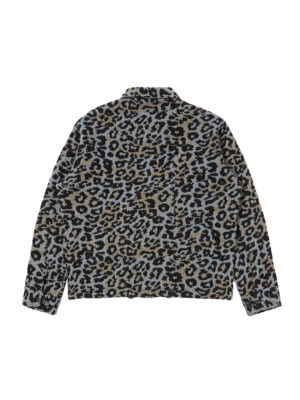 Veste Club en laine à imprimé léopard bleu