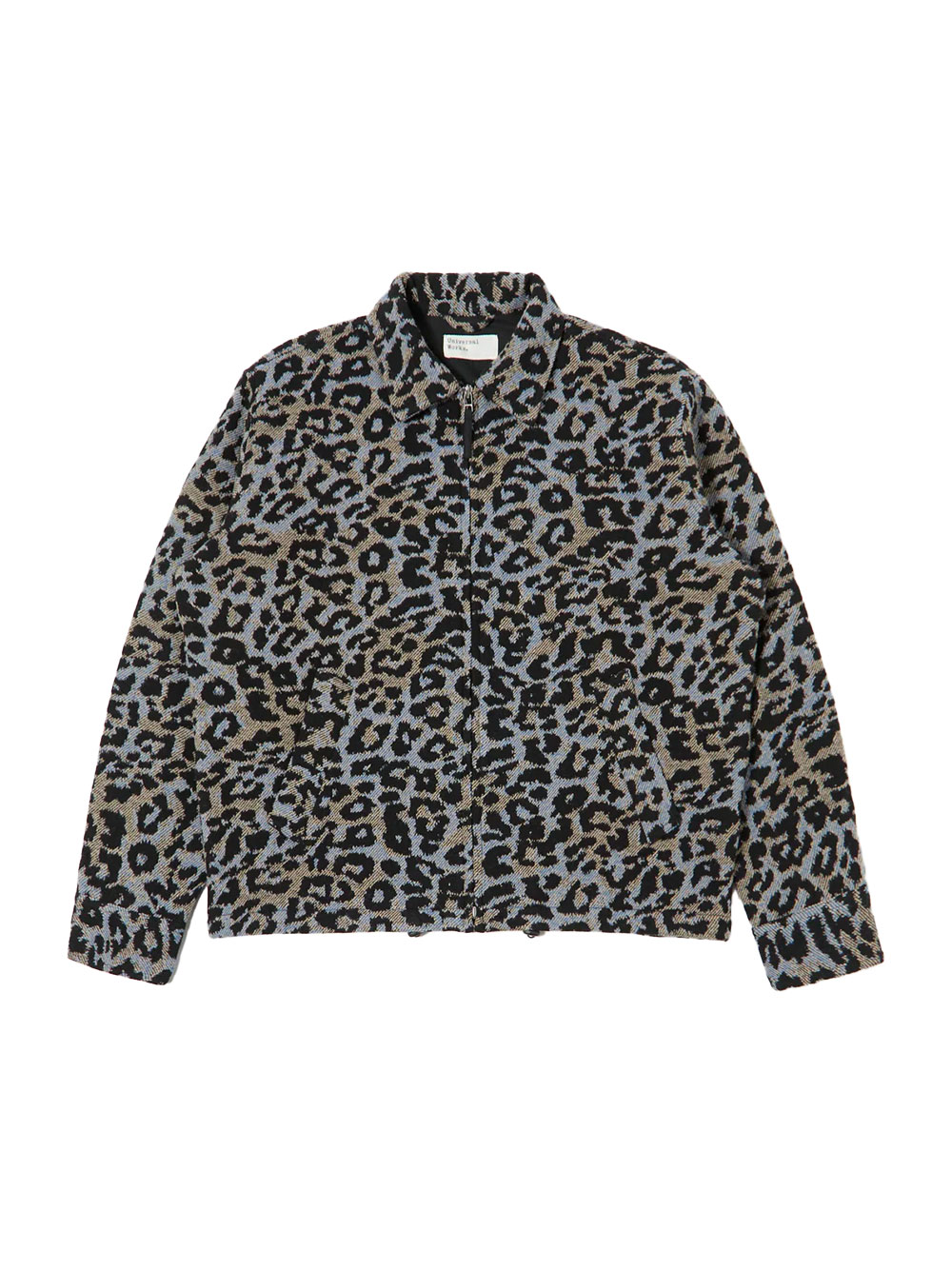 Blue leopard print wool club jacket