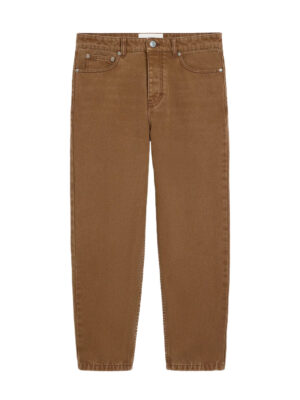 Jean marron coupe fuselé en coton