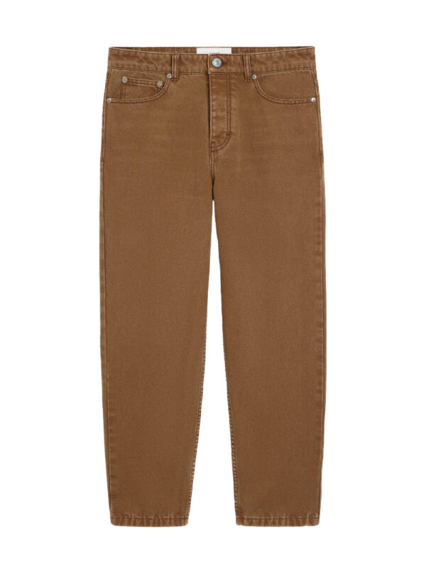 Jean marron coupe fuselé en coton