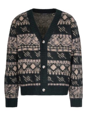 patterned button-up cardigan