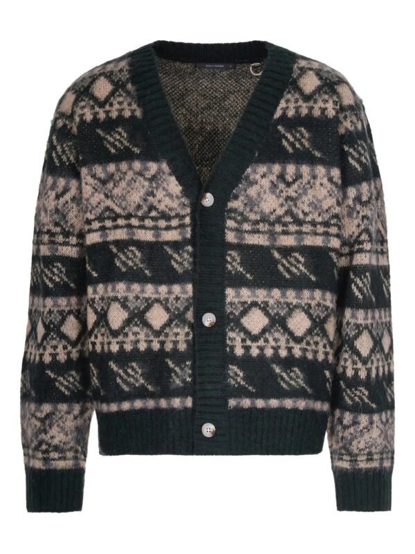 patterned button-up cardigan