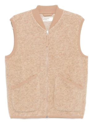 sleeveless down jacket with zip closure