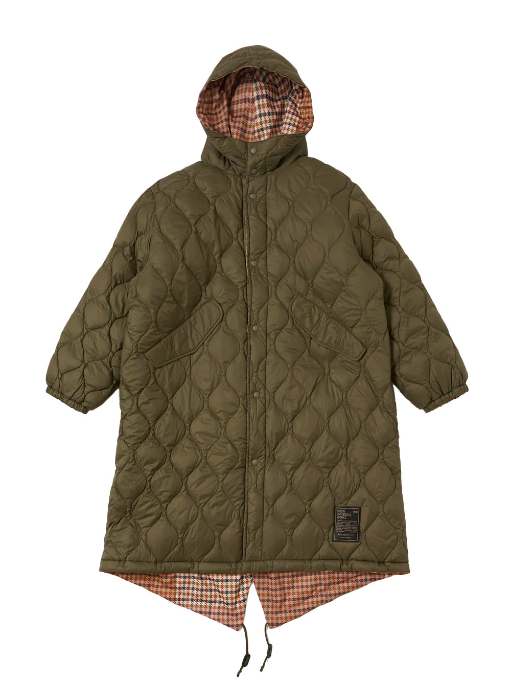 Parka réversible TAION x Universal Works, couleur olive foncé, style militaire