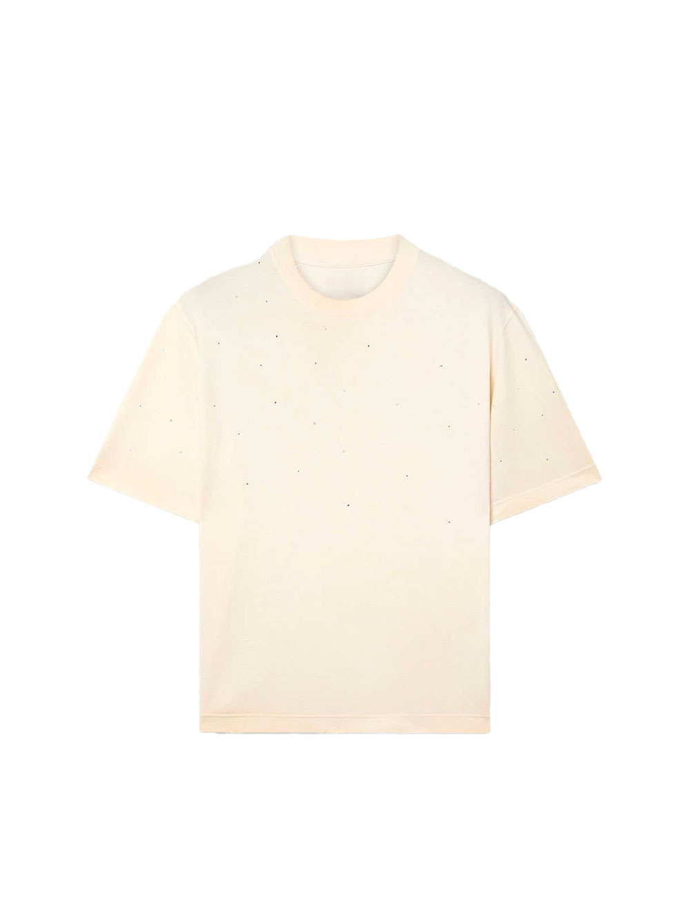 T-shirt unisexe Star en coton blanc avec cristaux dégradés all-over et imprimé dans le dos