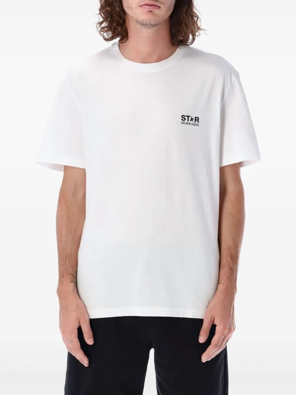 T-shirt blanc collection Star avec logo et étoile noirs contrastés – Image 3