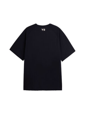 Y-3 Raw Edge 3 Stripes Black Cotton T-shirt
