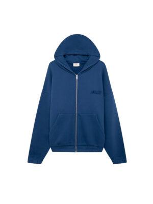 Sweat à capuche zippé avec logo ton sur ton