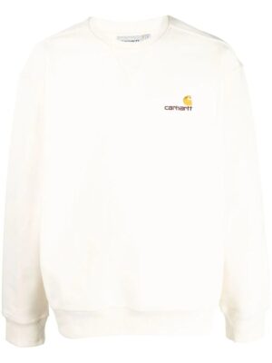 cotton sweatshirt with embroidered logo