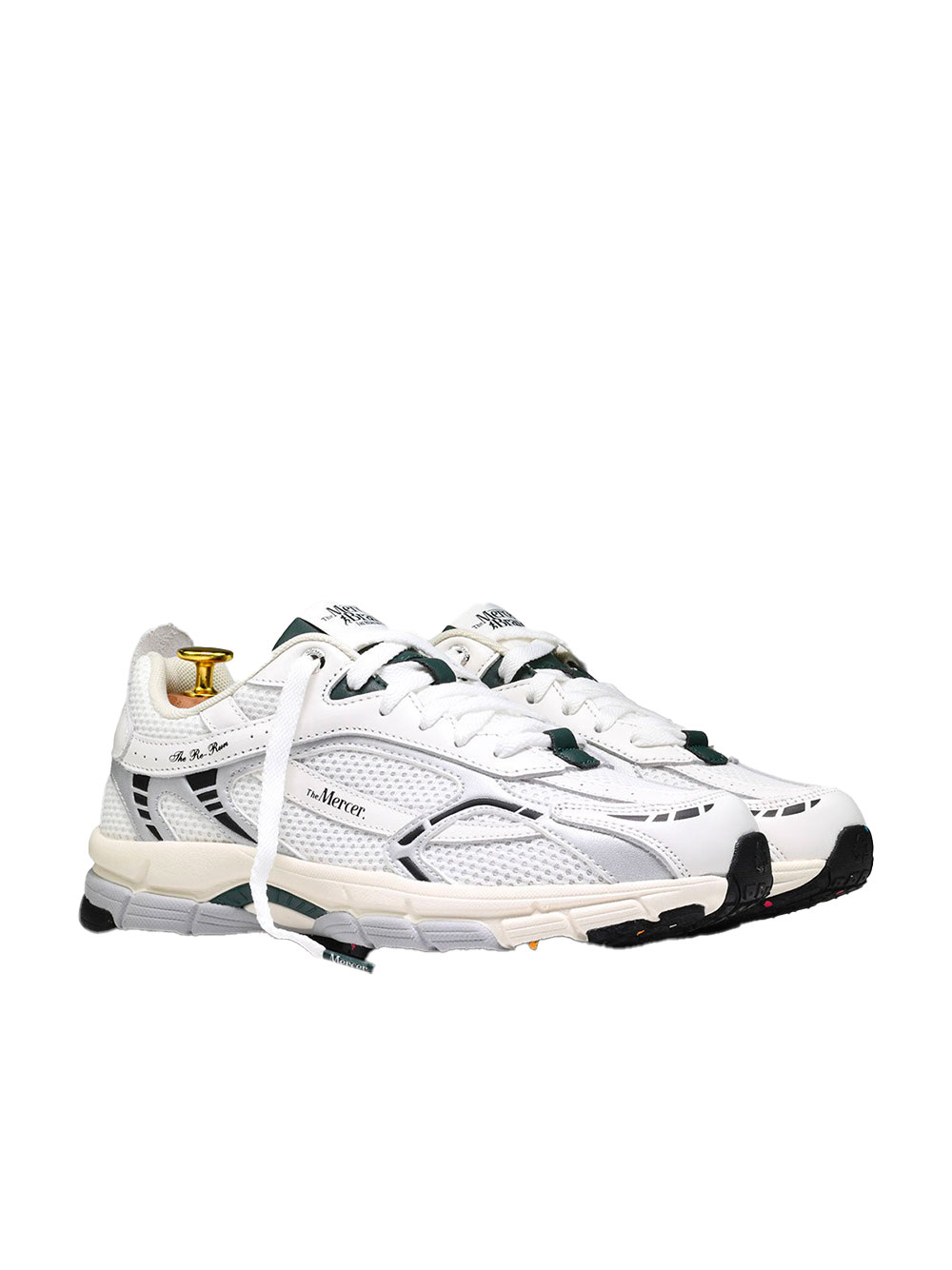 Mercer Re-Run recycled mesh sneakers, white/green, men's - Image 2